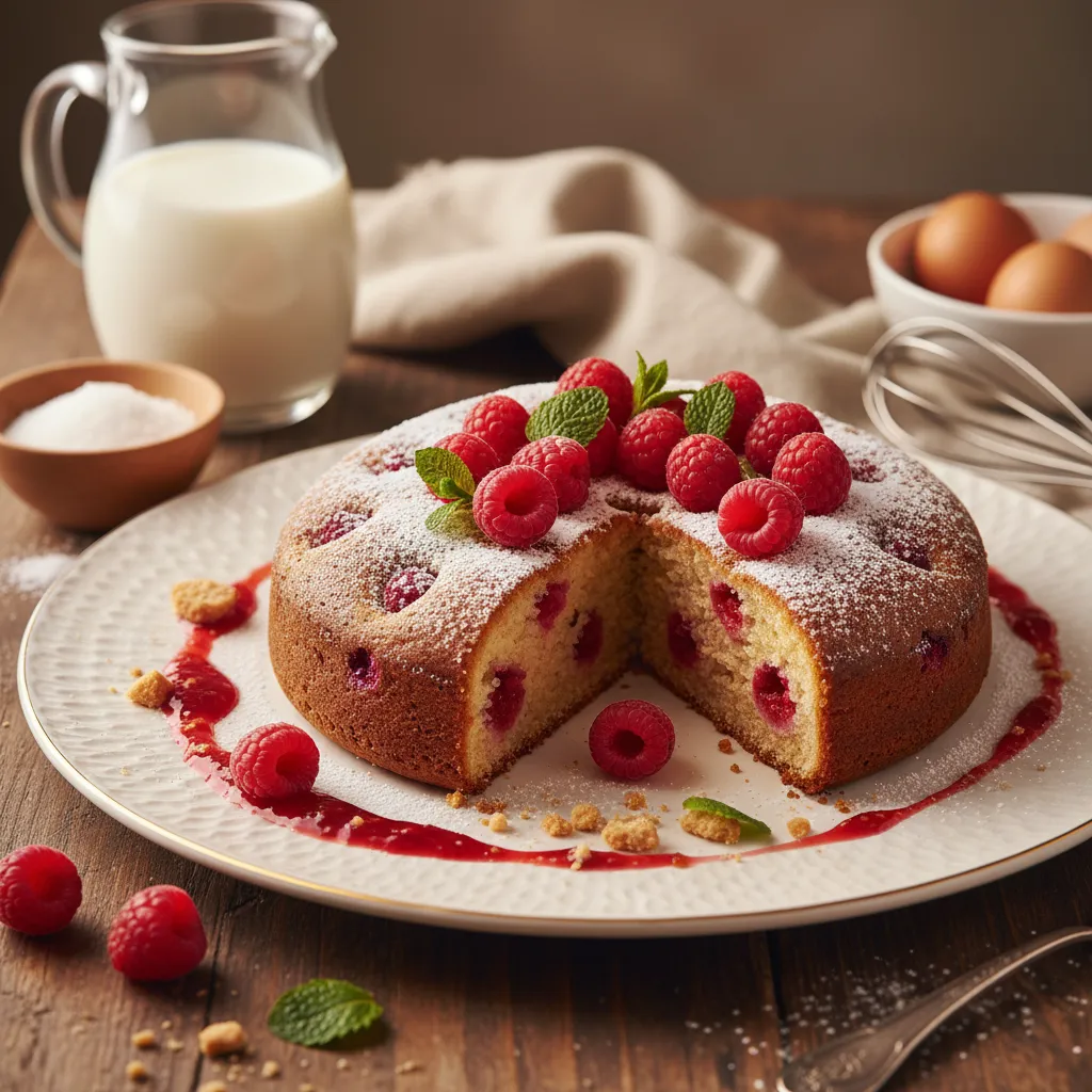 Bolo de Framboesas Húmido e Aveludado