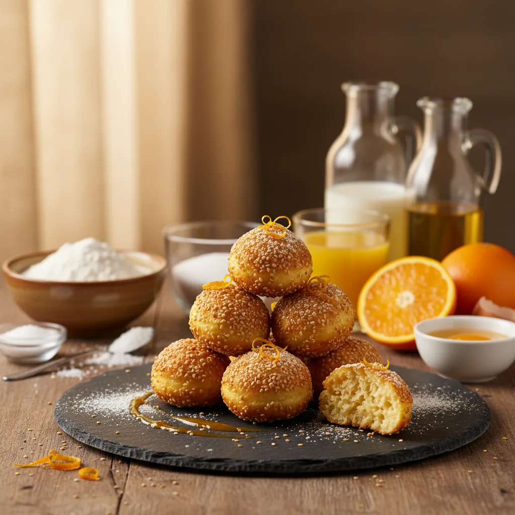 Bolinhos de Sésamo com Laranja