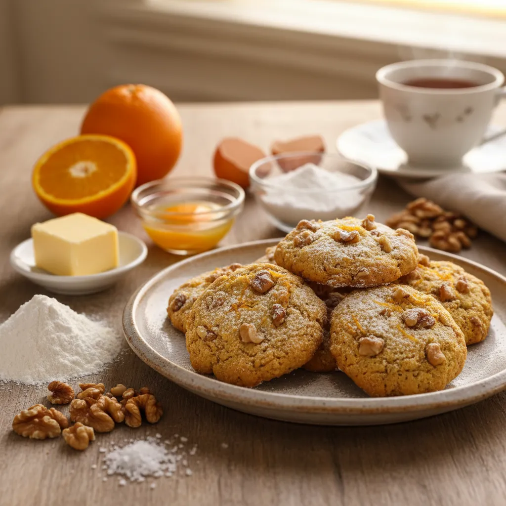 Biscoitos de Laranja e Noz