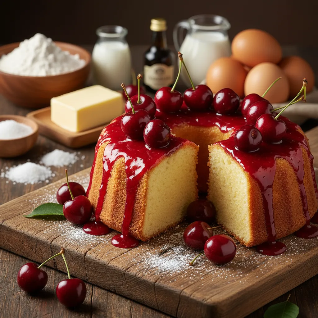 Bolo Elegante com Cerejas