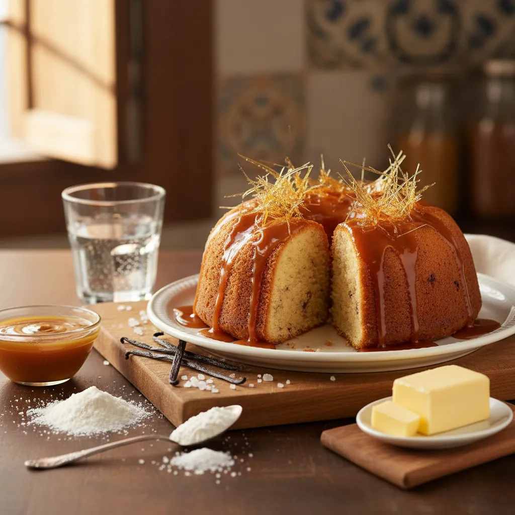 Bolo de Caramelo com Baunilha