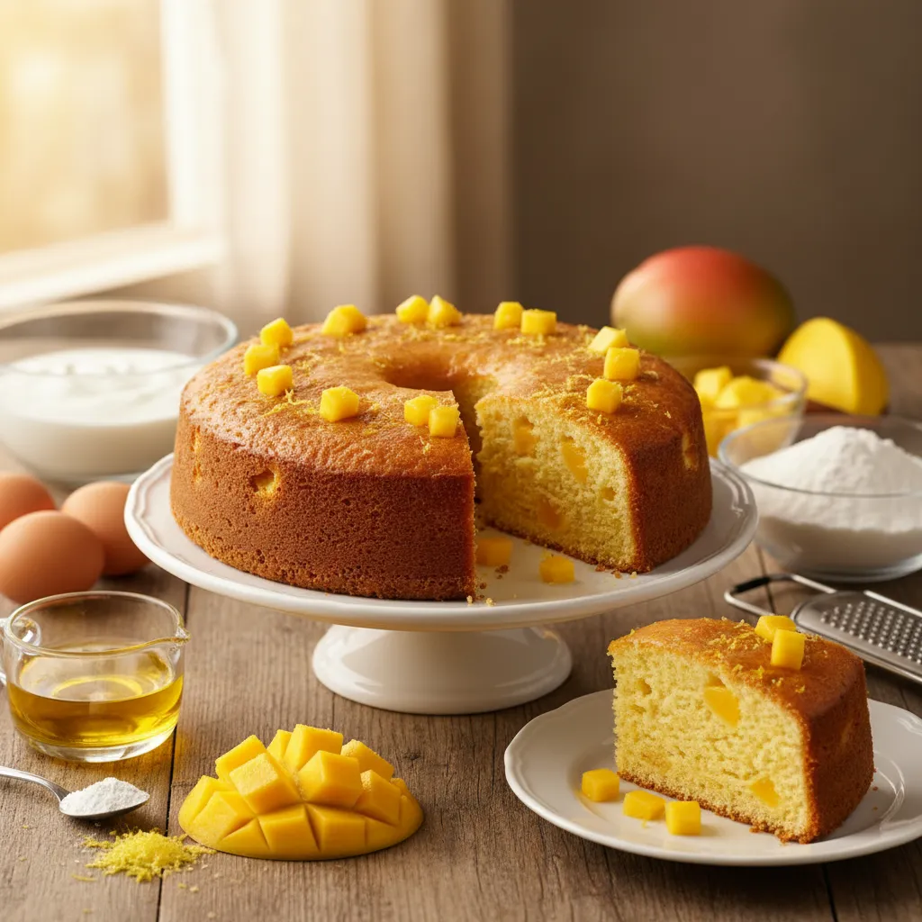 Bolo de Iogurte com Manga