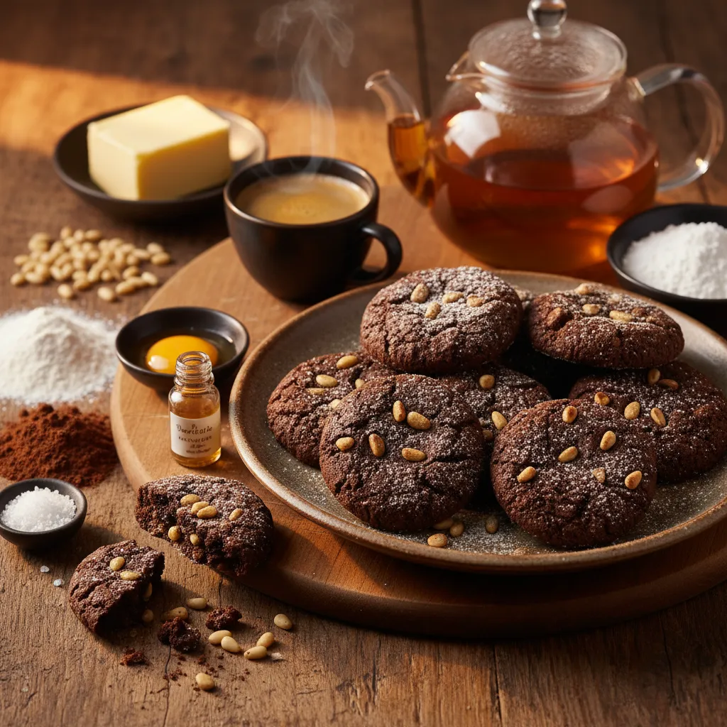 Bolachas de Chocolate com Pinhões