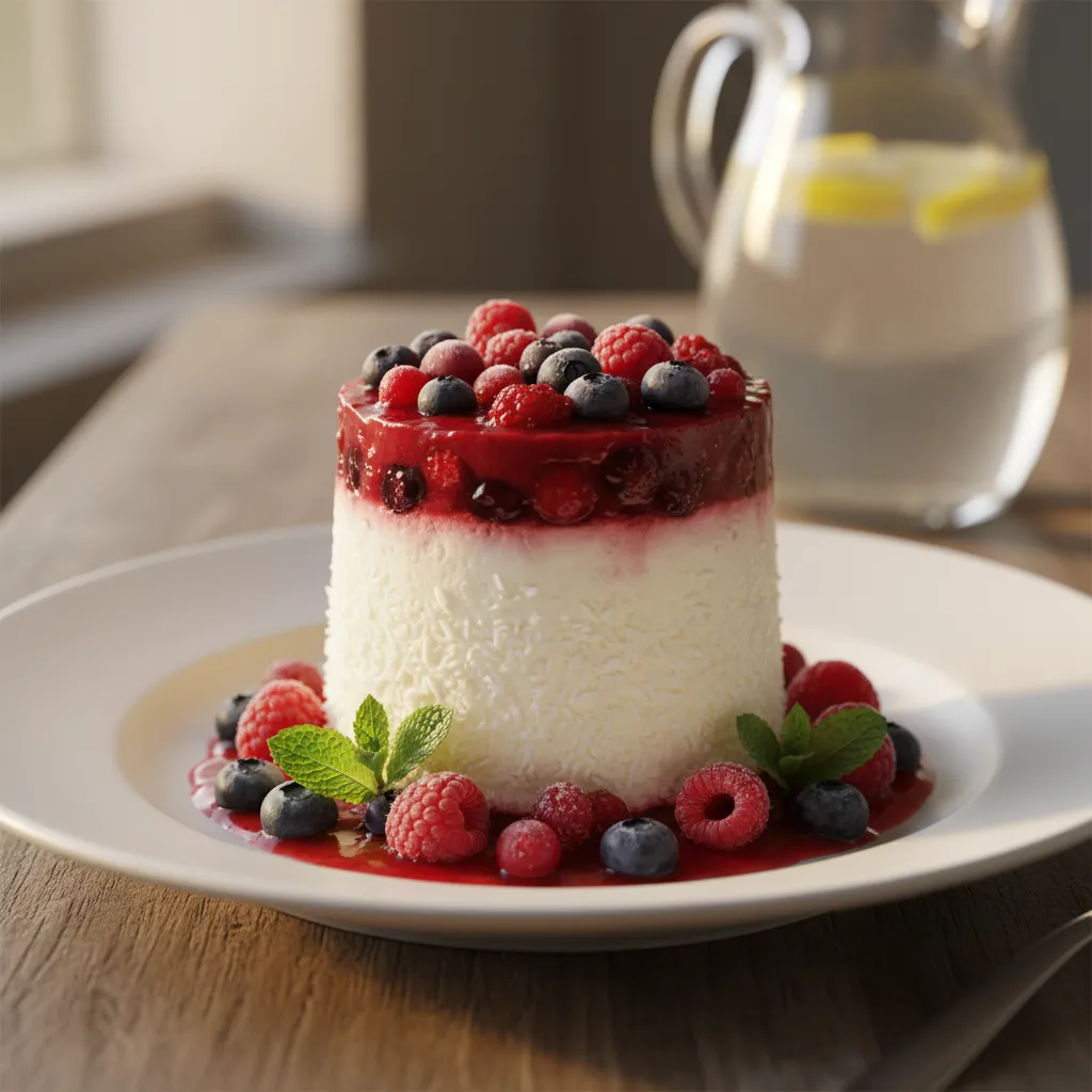 Semifrio de Coco e Frutos Vermelhos Light