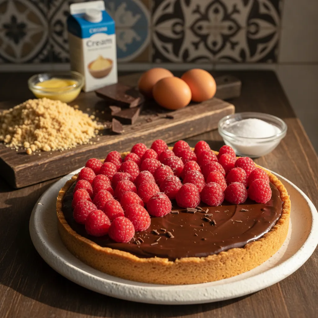 Tarte de Framboesa e Chocolate