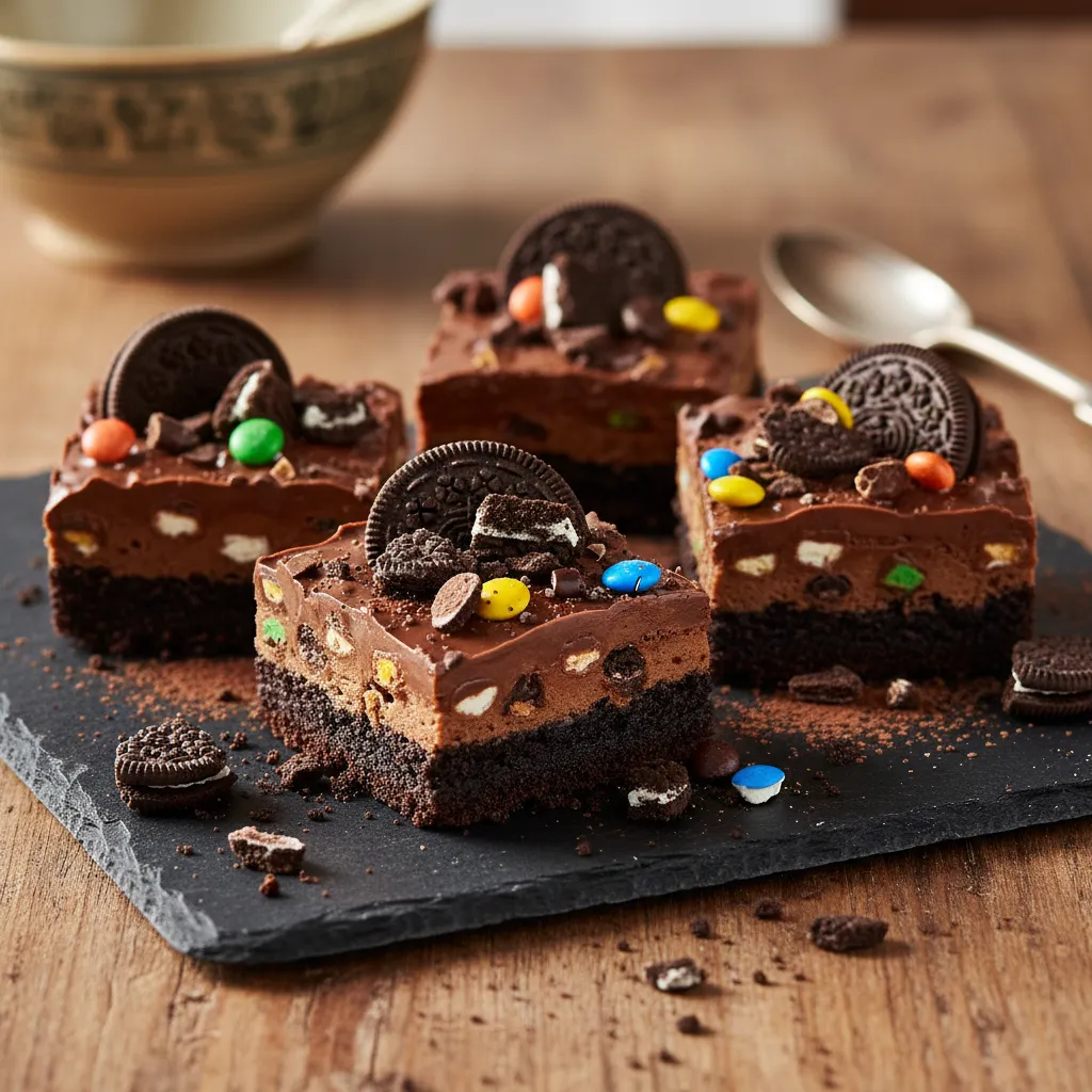 Quadrados Decadentes de Oreo e M&M's