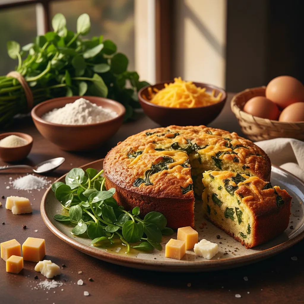 Bolo de Agrião e Queijo