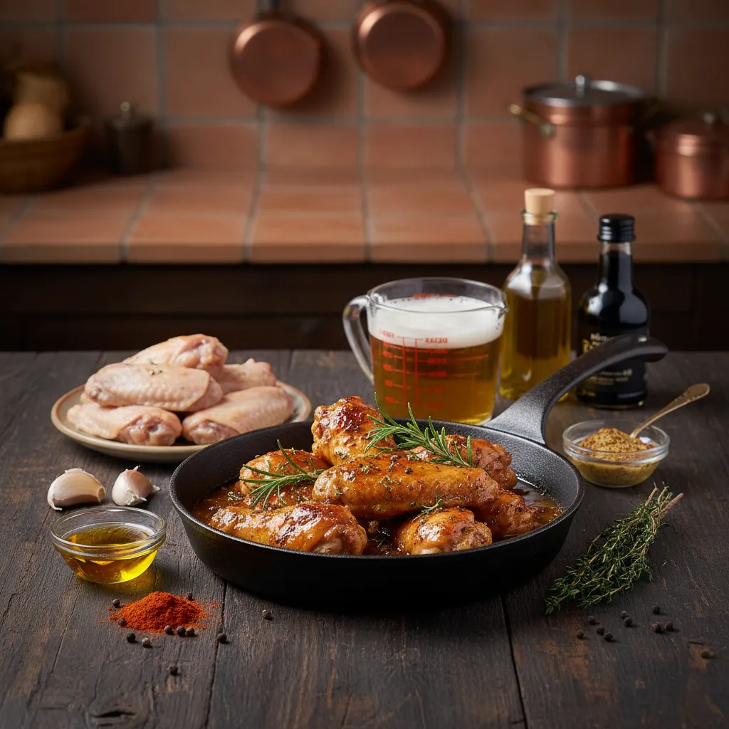 Asinhas de Frango Assadas com Molho de Cerveja