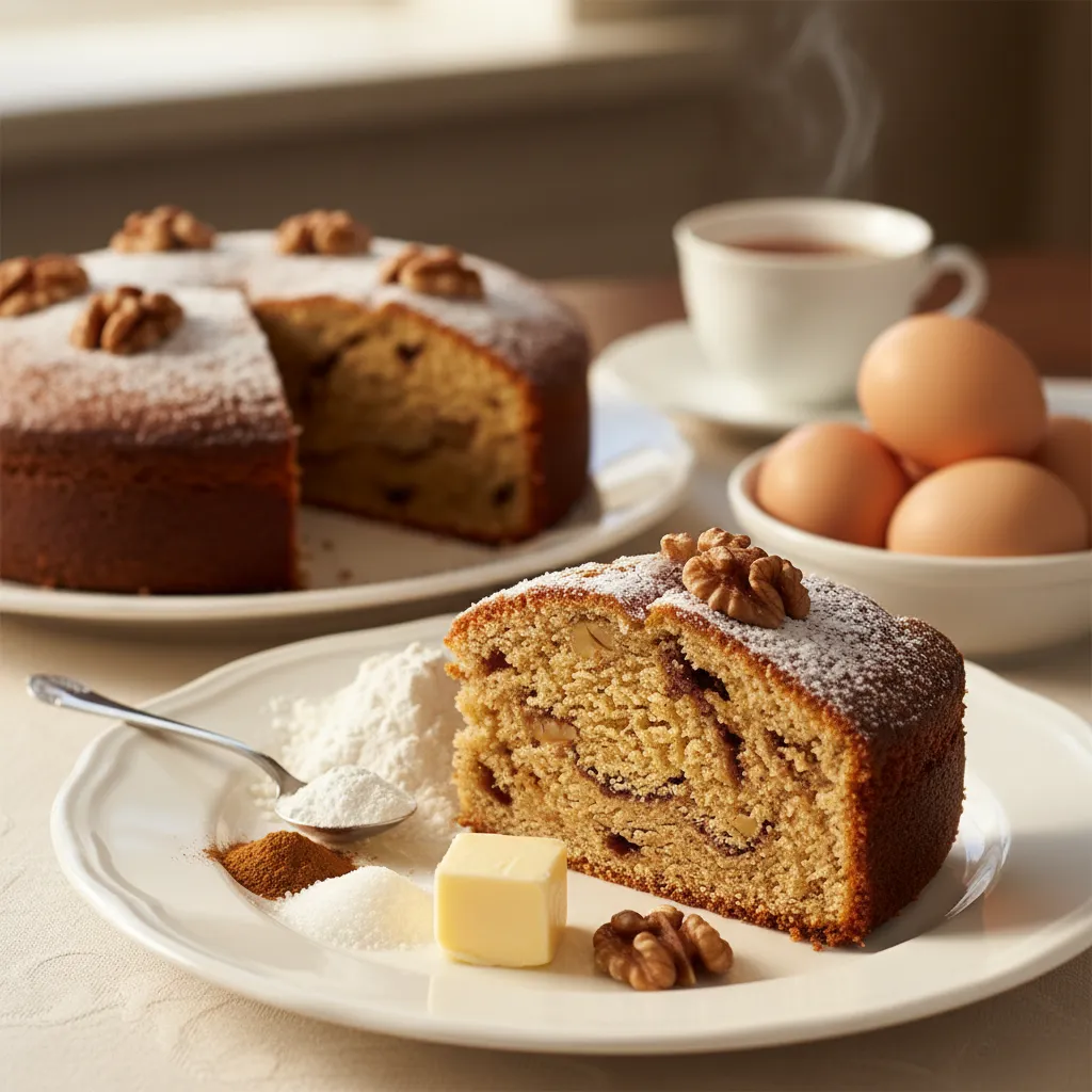 Bolo de Canela com Nozes